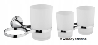 Pohár do kúpeľne - JEDEN HRNČEK X 2 KS SKLENENÝ CHROMOVÝ S LESKOM 07039